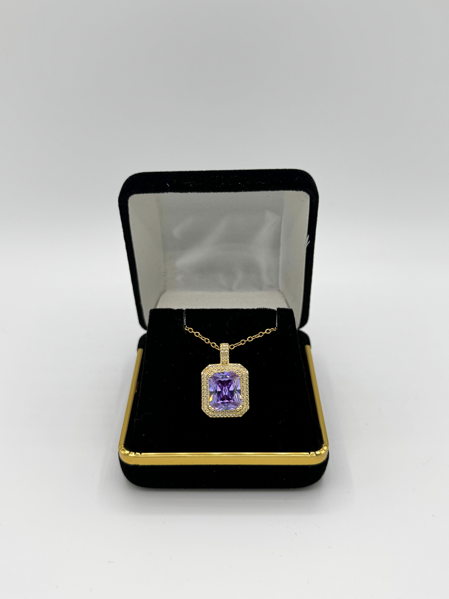 Golden Color Necklace | Purple Gem