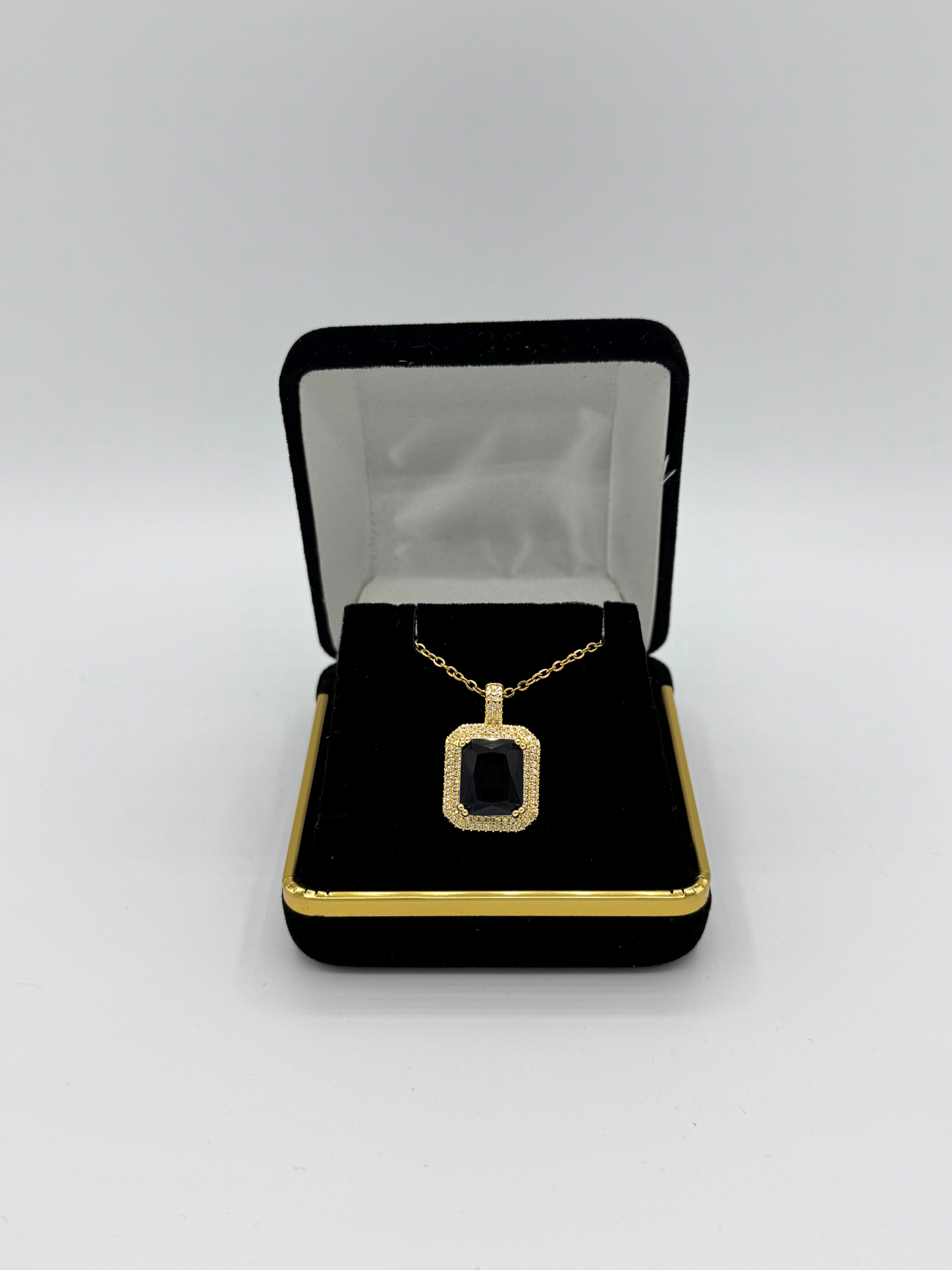 Golden Color Necklace | Black Gem