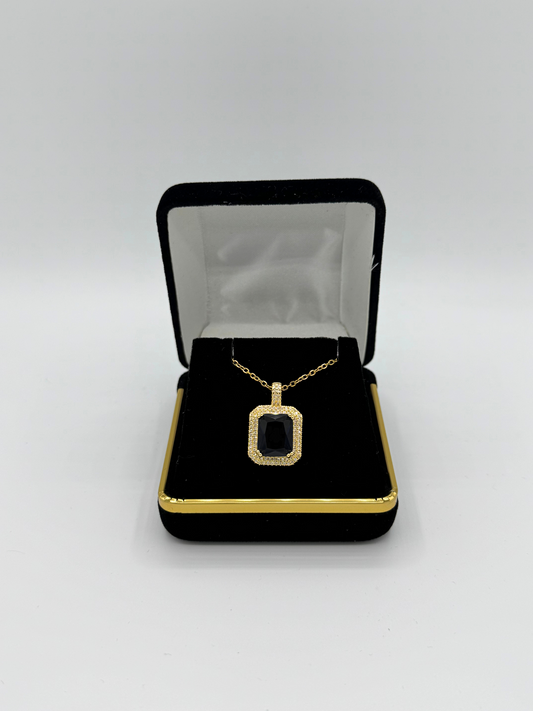 Golden Color Necklace | Black Gem