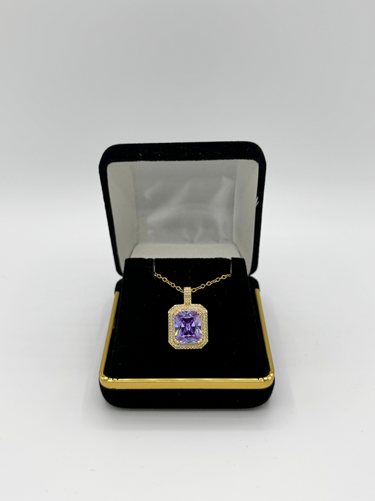 Golden Color Necklace | Purple Gem