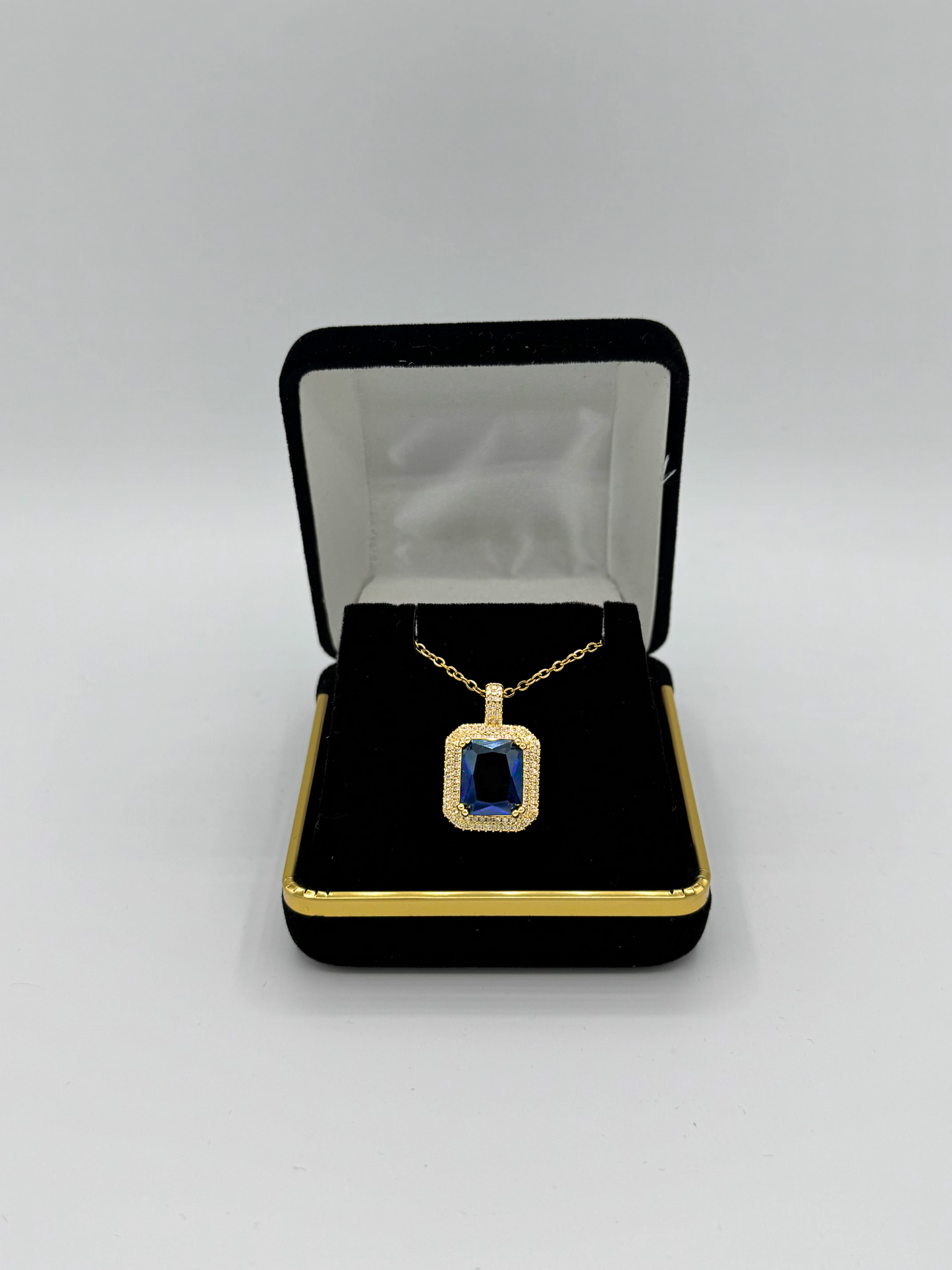 Golden Color Necklace | Dark Blue Gem